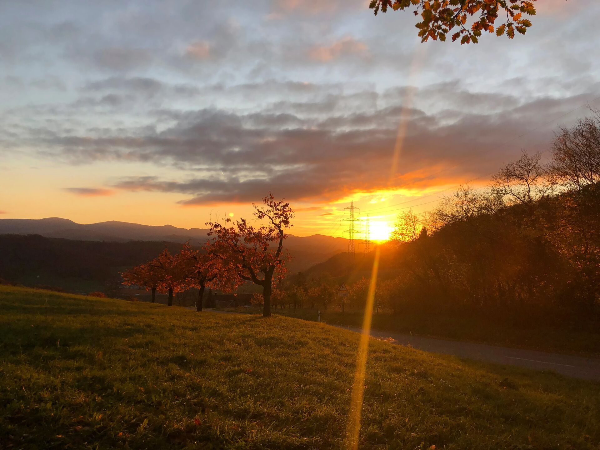 Sunset with scenery